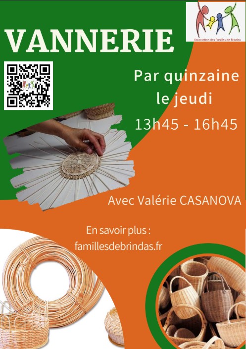 Atelier vannerie tous les jeudis à Brindas.
