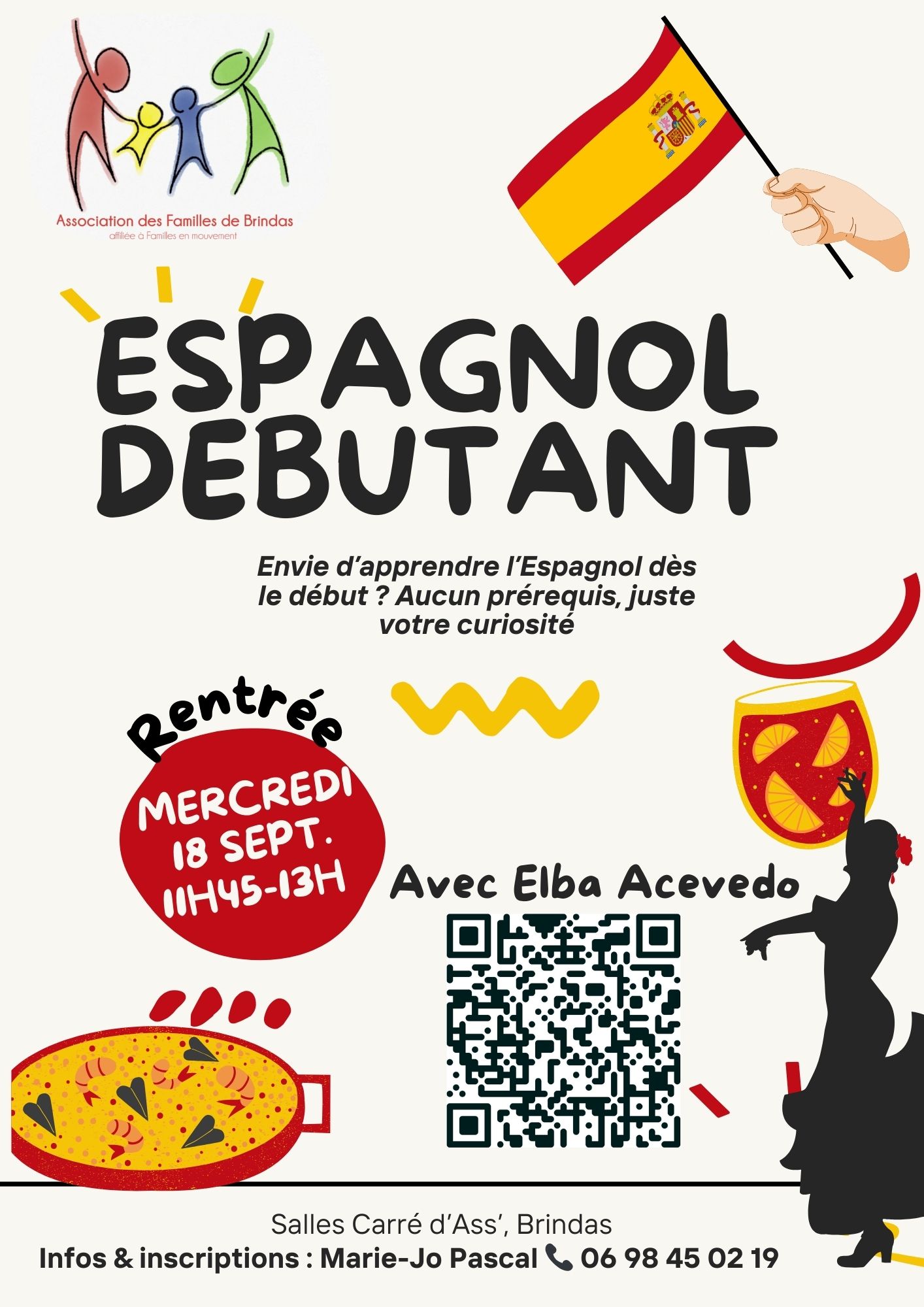 Affiche: Cours d'espagnol débutant à Brindas.