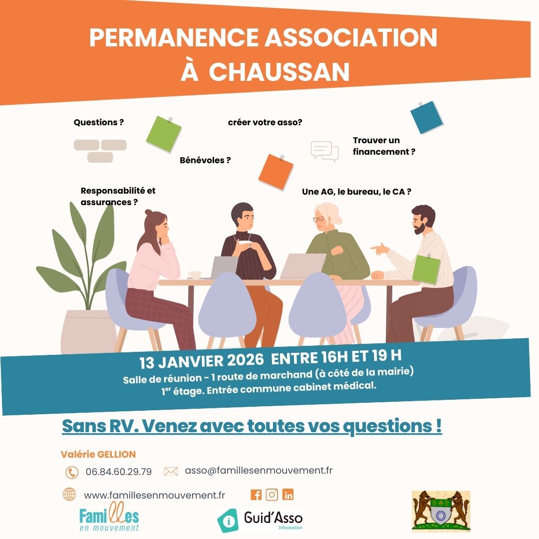 Réunion associative à Chaussan, le 13 janvier 2026.