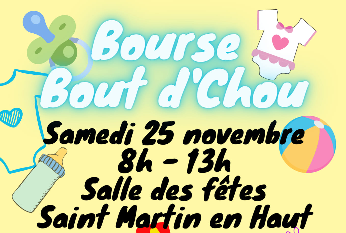 Affiche bourse Bout d'Chou, 25 novembre, Saint Martin.