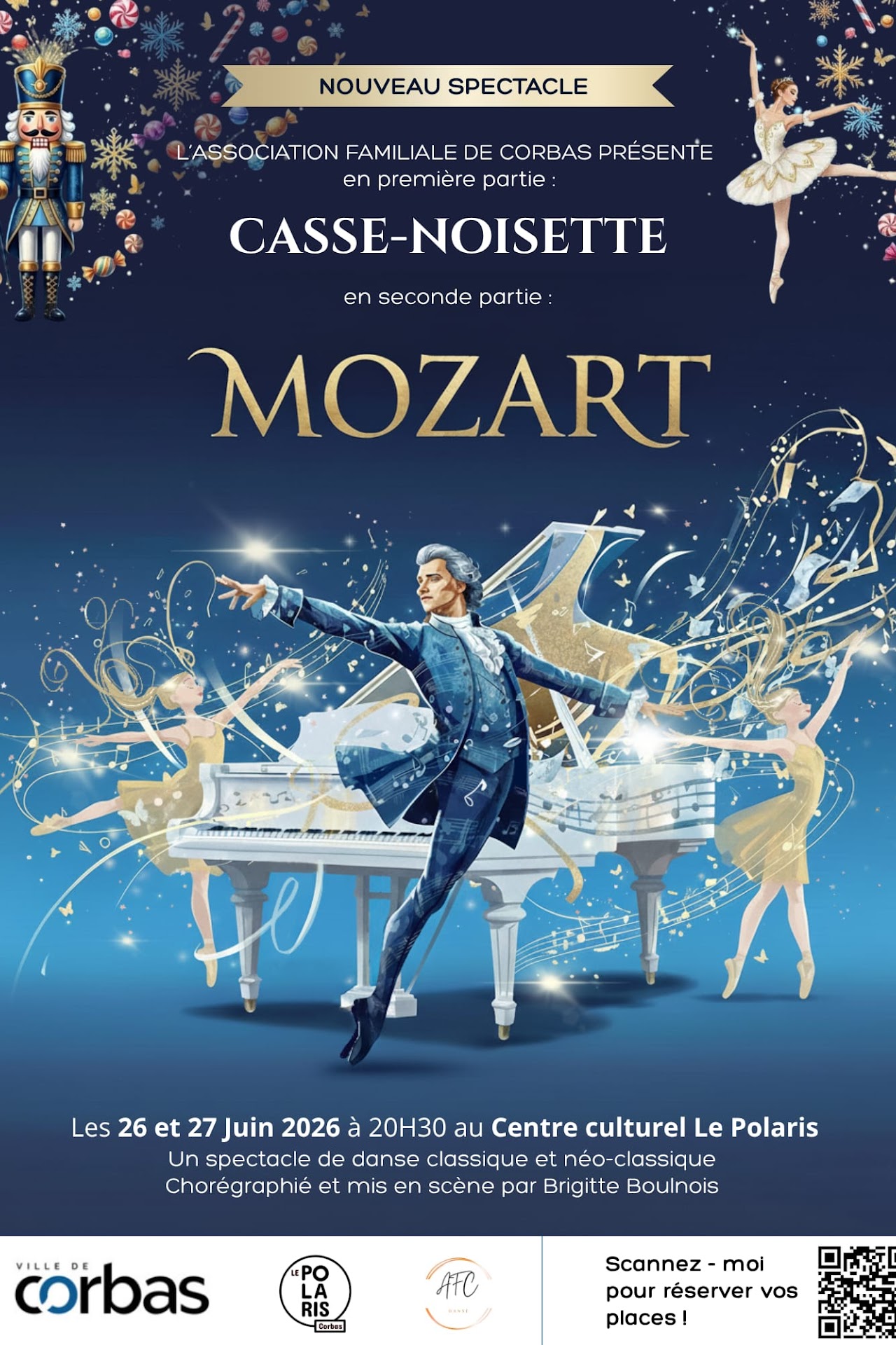 Affiche spectacle Casse-Noisette et Mozart